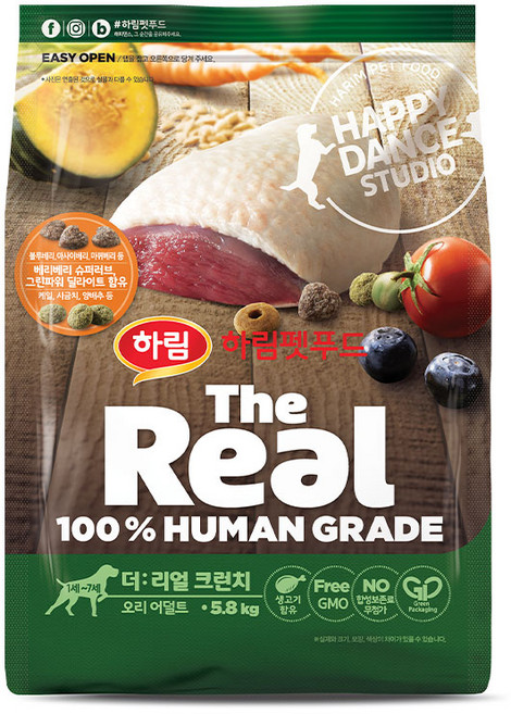 하림펫푸드 더리얼 크런치 퍼피 건식사료, 오리, 5.8kg, 1개