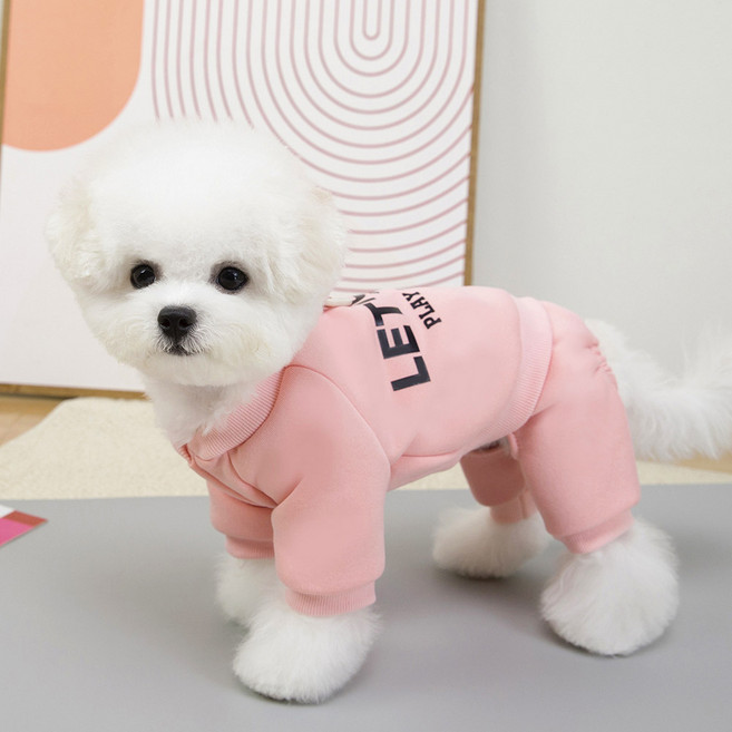 딩동펫 반려동물 렛츠고 똑딱이 츄리닝 올인원 하네스, 핑크, 1개