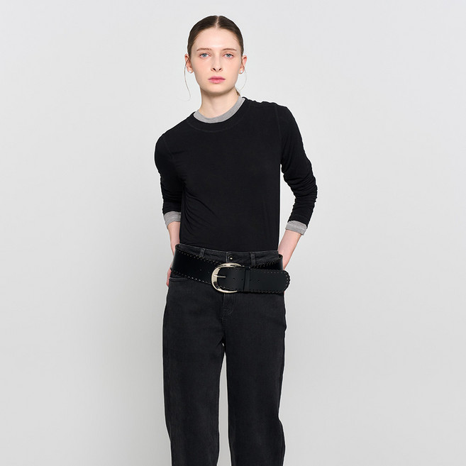 제너럴아이디어 여성용 소프트 베이직 롱 슬리브 티셔츠 WBD3L01505