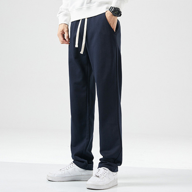 Goodif 男士寬鬆版運動褲 寬版直筒鬆緊帶長褲