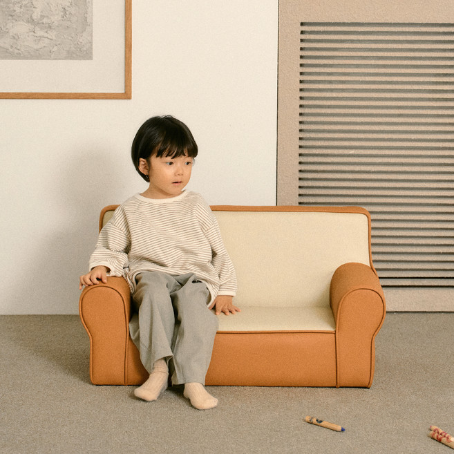 루나스토리 유아용 브레드 소파, 브라운