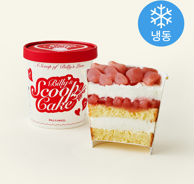 빌리엔젤 파인트 복숭아 요거트 케이크 (냉동), 220g, 1개