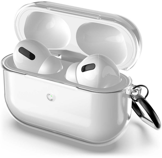 신지모루 변색방지 에어팟 TPU 케이스 + 카라비너 세트, 에어팟프로, 클리어, 1세트