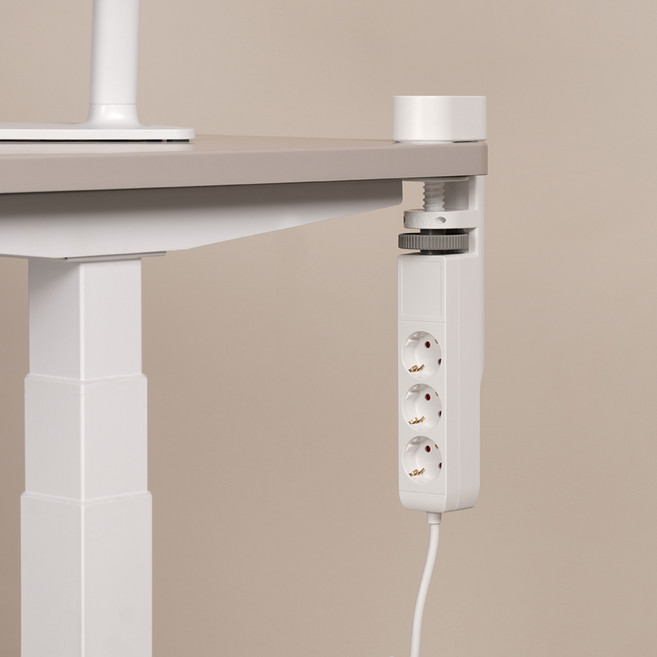 차야스타일 프리 드릴 멀티탭 클램프 타입 USB포트 1.4m, 1개, 화이트