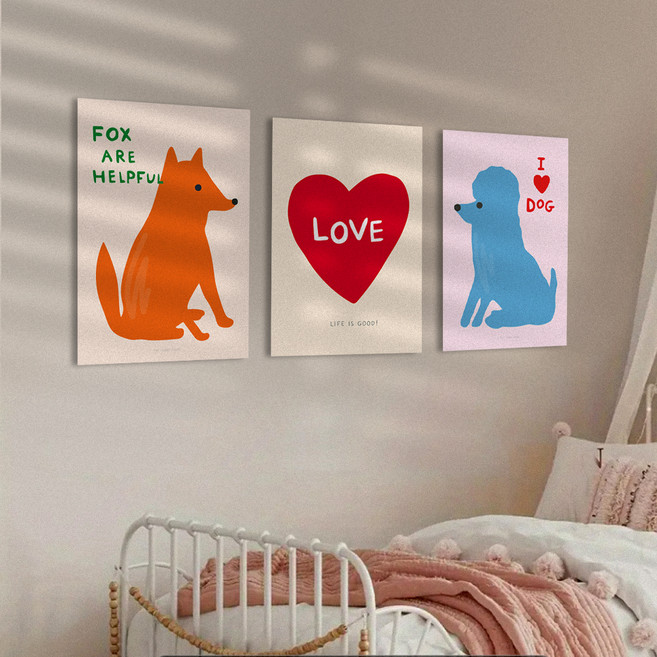 퍼니즈 러브애니멀 일러스트 폼보드 슬림액자, 없음