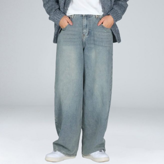 이브클로젯 남성용 벌룬 와이드 데님 팬츠 6713-1