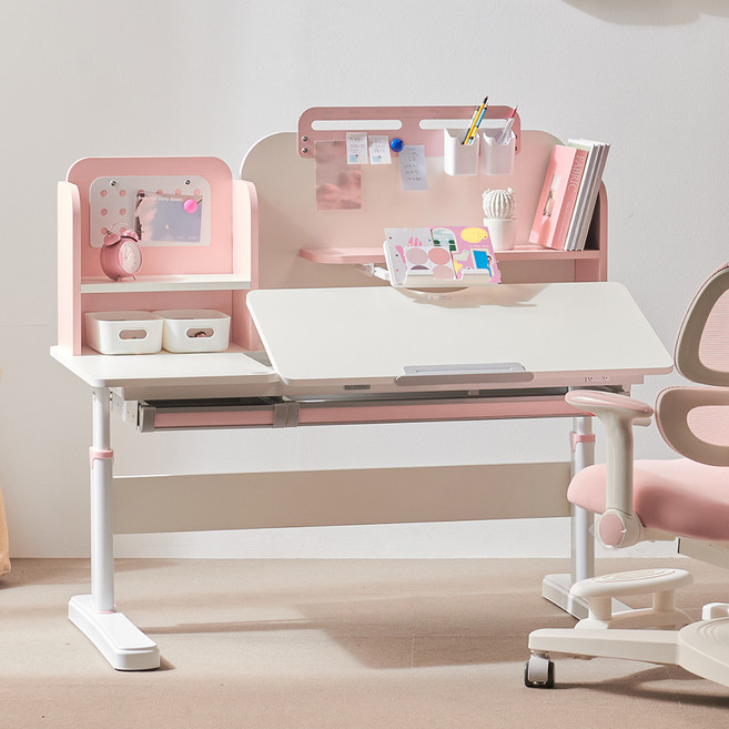 소르니아 토니 바른자세 책상 방문설치, 핑크