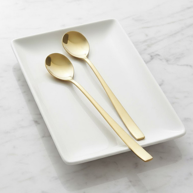 리온주방 국산 스텐 티타늄 롱 디저트 티스푼, 2개