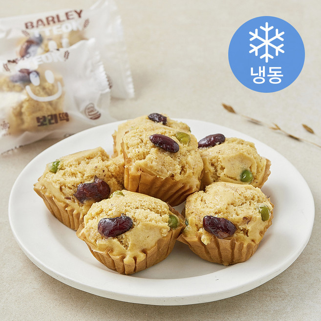 웰빙마루 국내산 보리 매실 보리떡 (냉동), 50g, 1개, 8개입