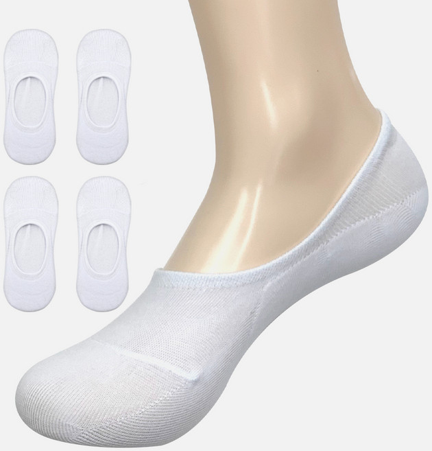 이지레그 남성용 벗겨지지 않는 무지 페이크삭스 양말 4켤레 세트