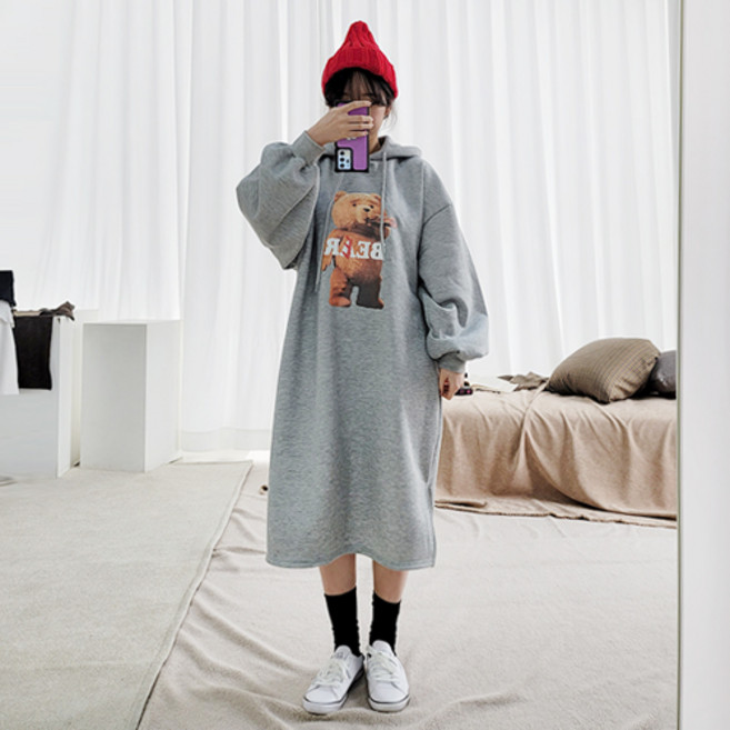 팡팡샵 A 기모 비어 곰 임산부 원피스