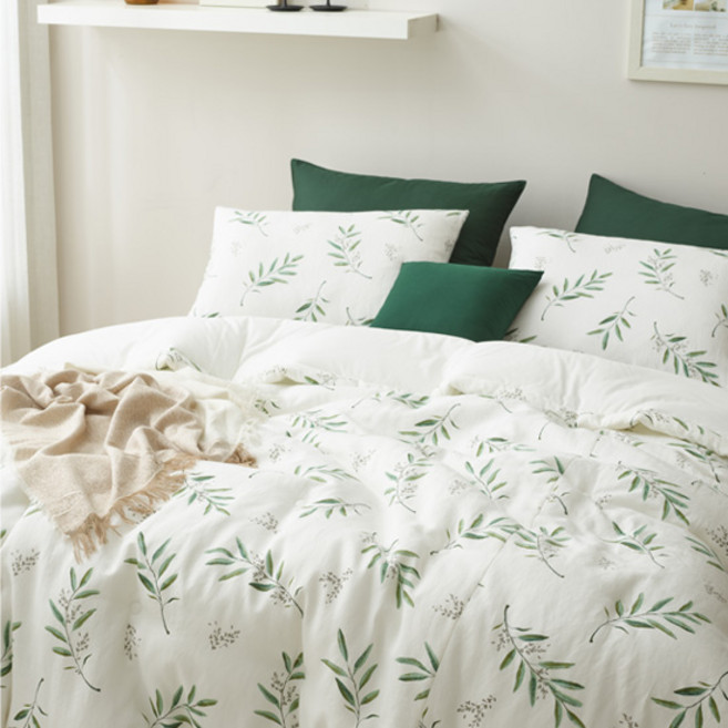 NICE FEEL Cynthia 亞麻棉薄被, 綠色