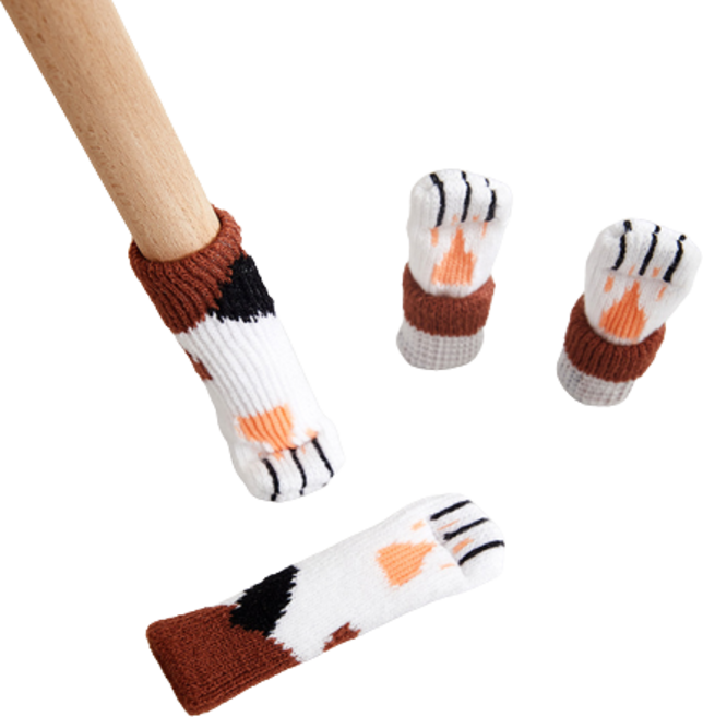 바이아 큐트 소음방지 의자 발커버, 젖소, 4개