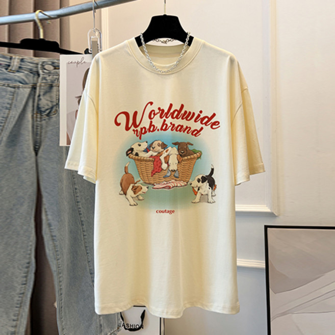 레몬소울 발럼 빅사이즈 프린팅 반팔티