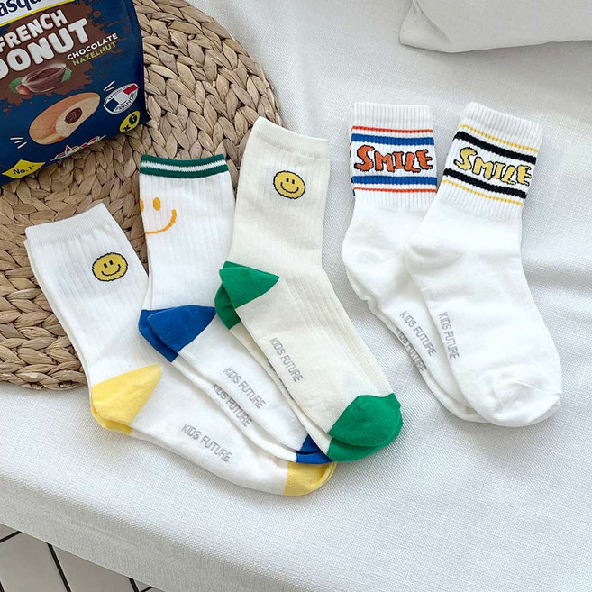 키즈퓨처 아동용 스마일링 양말 5족 세트