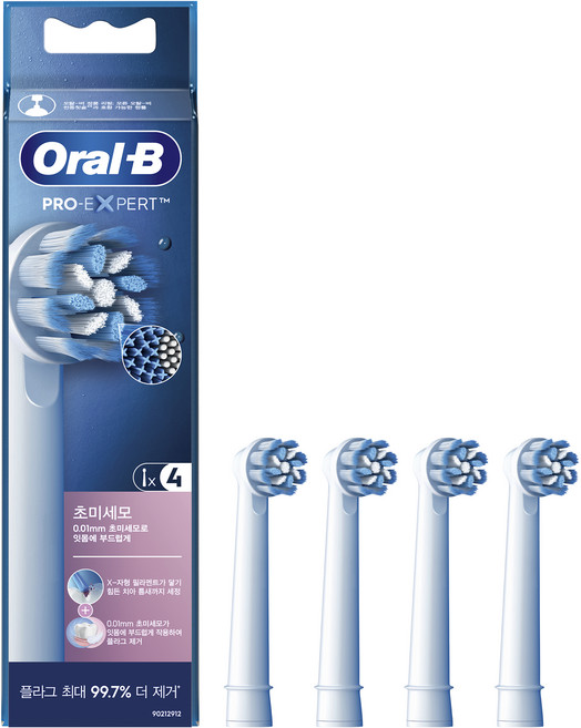 오랄비 정품 프로 엑스퍼트 초미세모 화이트 리필모 EB60X 4p, 1개