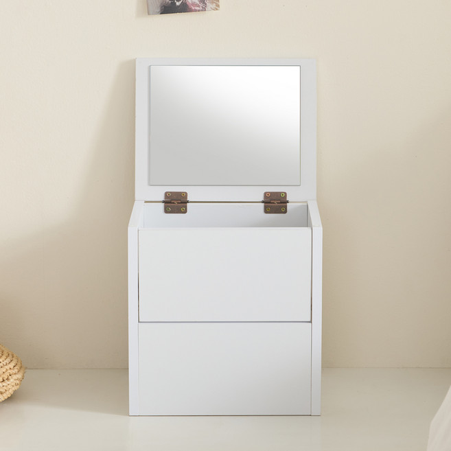 크로스 미니 좌식 화장대, 화이트