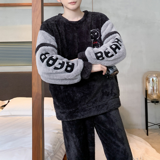 2'nd Pink 男款 睡覺也時尚 高級超細纖維睡眠睡衣 上下套裝 #220