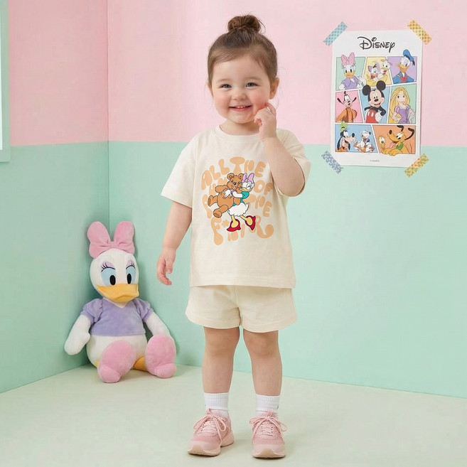D 반팔 올더펀 상하의 세트