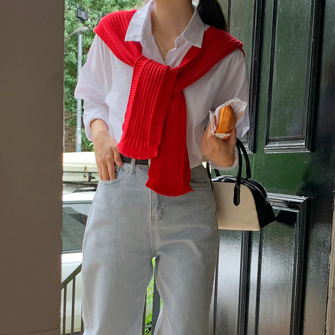 Lindashop Anille 彩色羅紋水手針織披肩 cpacc401k38