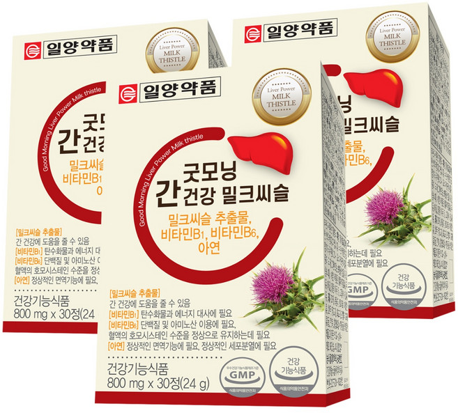 일양약품 굿모닝 간건강 밀크씨슬 24g, 30정, 3개
