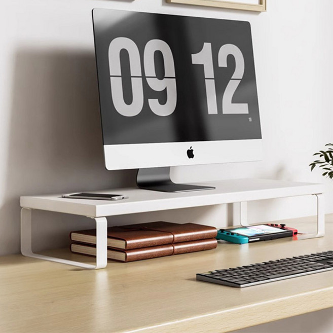 맙소샵 튼튼 철제다리 1단 슬림 모니터받침대 30cm HR2615, 올화이트