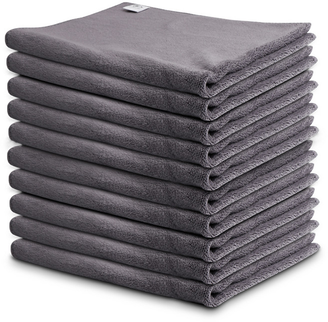 차싹 초극세사 차량용 세차타월 중형 40x60cm, 그레이, 10개