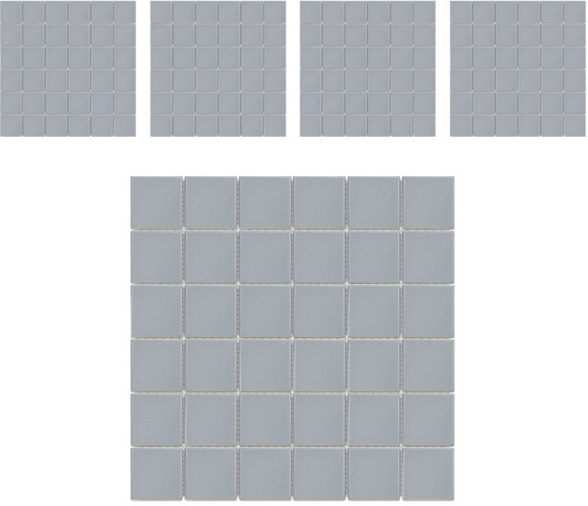 모네스페스 자기질 모자이크타일 48mm, 라이트그레이 무광, 5개