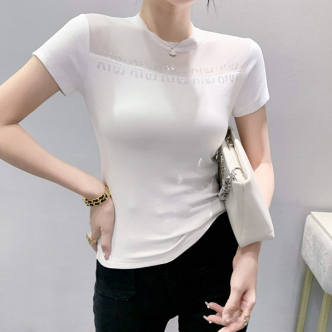 어썸풀 여성용 드볼리 슬림 레터링 티셔츠