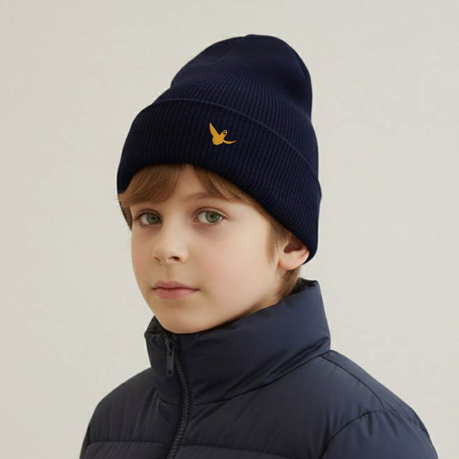 MARK GONZALES KIDS 天使刺繡針織羅紋毛帽 MK-16