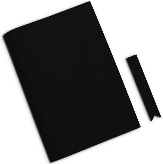 소이믹스 러브썸 가죽 북커버 + 북마크 세트 베이직 M, 블랙, 1세트