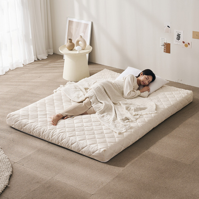 韓國 SHERWOOD 美拉 11區 薄墊 地板床墊, 米白色, 14cm