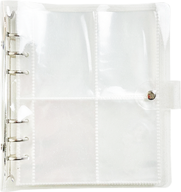 6공 4포켓 글리터 포카바인더 폴라로이드 앨범 A5, 화이트, 25매