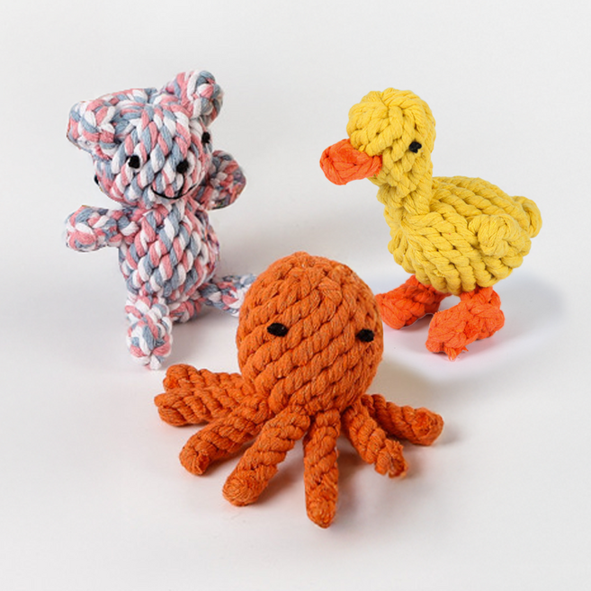 레몽크리프 강아지 장난감 3종 세트, 혼합색상, 1세트