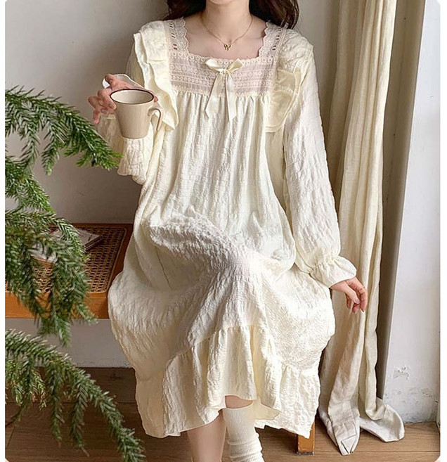 투이스타 여성용 공주 스타일 스퀘어넥 원피스 파자마