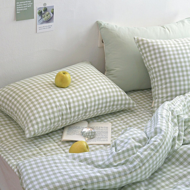 루시드슬립 국내산 부드러운 드림체크 먼지없는 사계절 베개커버