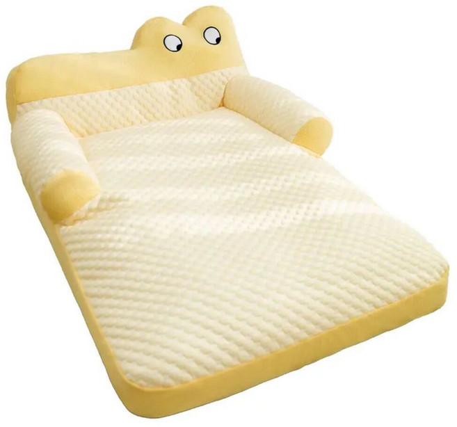 豆豆涼感沙發/狗窩 可拆洗, 黃大眼萌 黃色, 1個