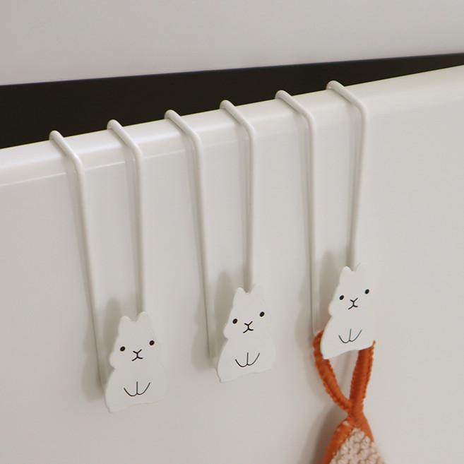 람스홈 주방 다용도 싱크대 도어 후크 걸이, 토끼, 3개