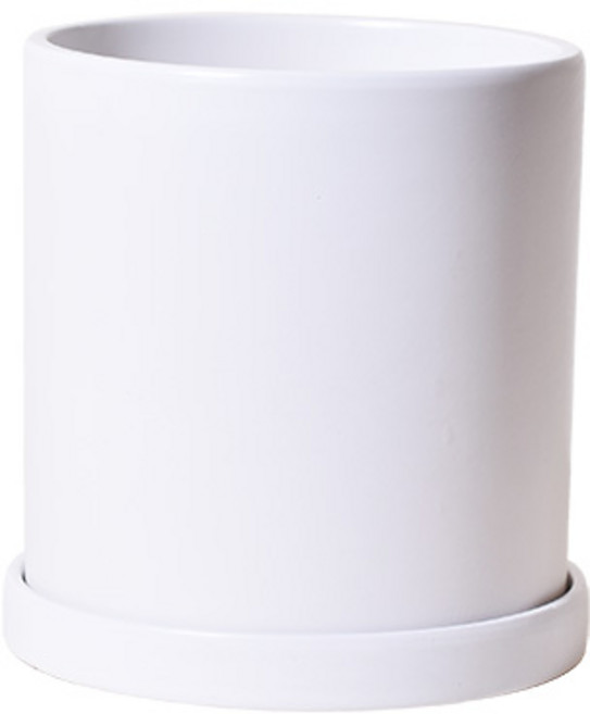 반무광 도자기 화분 원형, 화이트, 1개