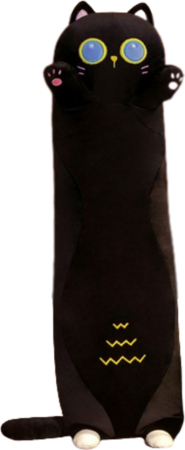 네이처타임즈 모찌 고양이 롱쿠션 인형 바디필로우, 블랙모찌