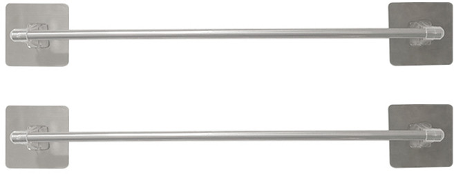 윈프라이스 심플 스텐 다용도 수건 걸이, 실버, 2개