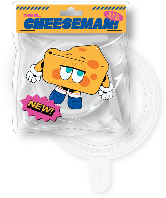 유스픽 디자인 맥세이프 스마트 톡톡 + 후면 마그네틱 링 스티커 세트, 패스트듀드 32 치즈맨, 1세트