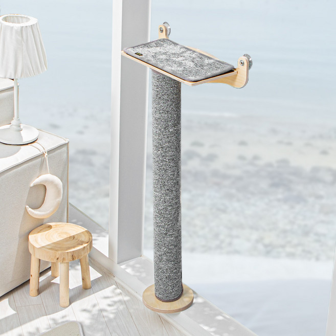 고양이 워커팡 원목 캣폴 창문 해먹 캣워커 캣타워 GO23036, 그레이 23036, 1개