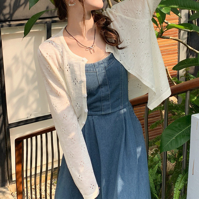 MarketA 女款Bika網眼夏季針织開襟衫