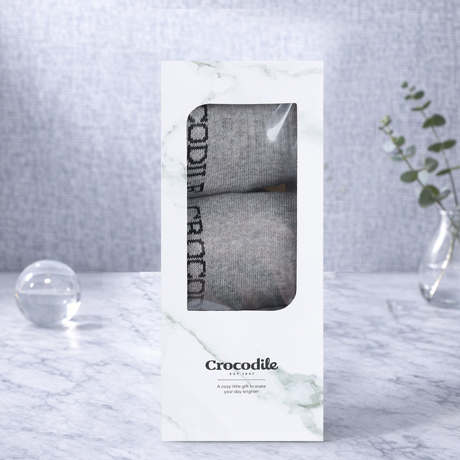 크로커다일 쿨베리 스포츠 중목 양말 3켤레 CD398, 그레이, 그레이, 그레이, 1개