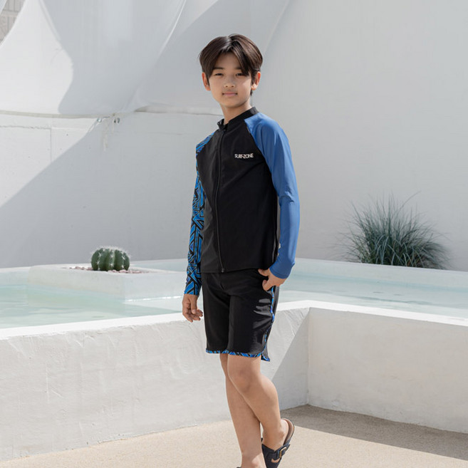 아이엠베베 남아용 주니어 써프스윔 래쉬가드 상의 + 반바지