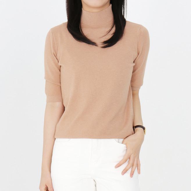 모이르벨라 여성용 반폴라 반팔 니트