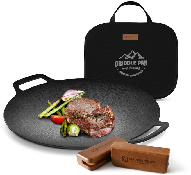 바겐슈타이거 인덕션 IH 코팅 그리들 블랙 + 토트백 + 원목 손잡이 2p 세트, 36cm, 1세트