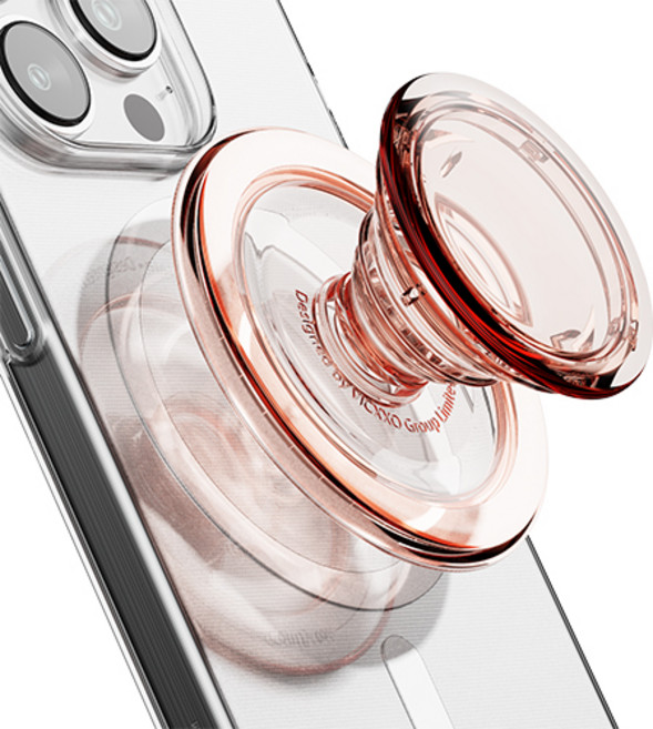 VICXXO iPhone MagSafe握把支架氣囊支架, 透明粉紅色, 1個