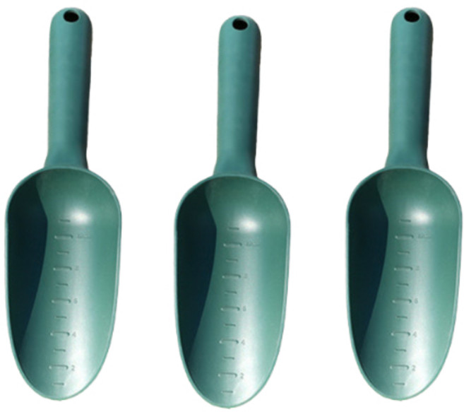 12라운드 플라스틱 원예 모종삽 청록, 3개